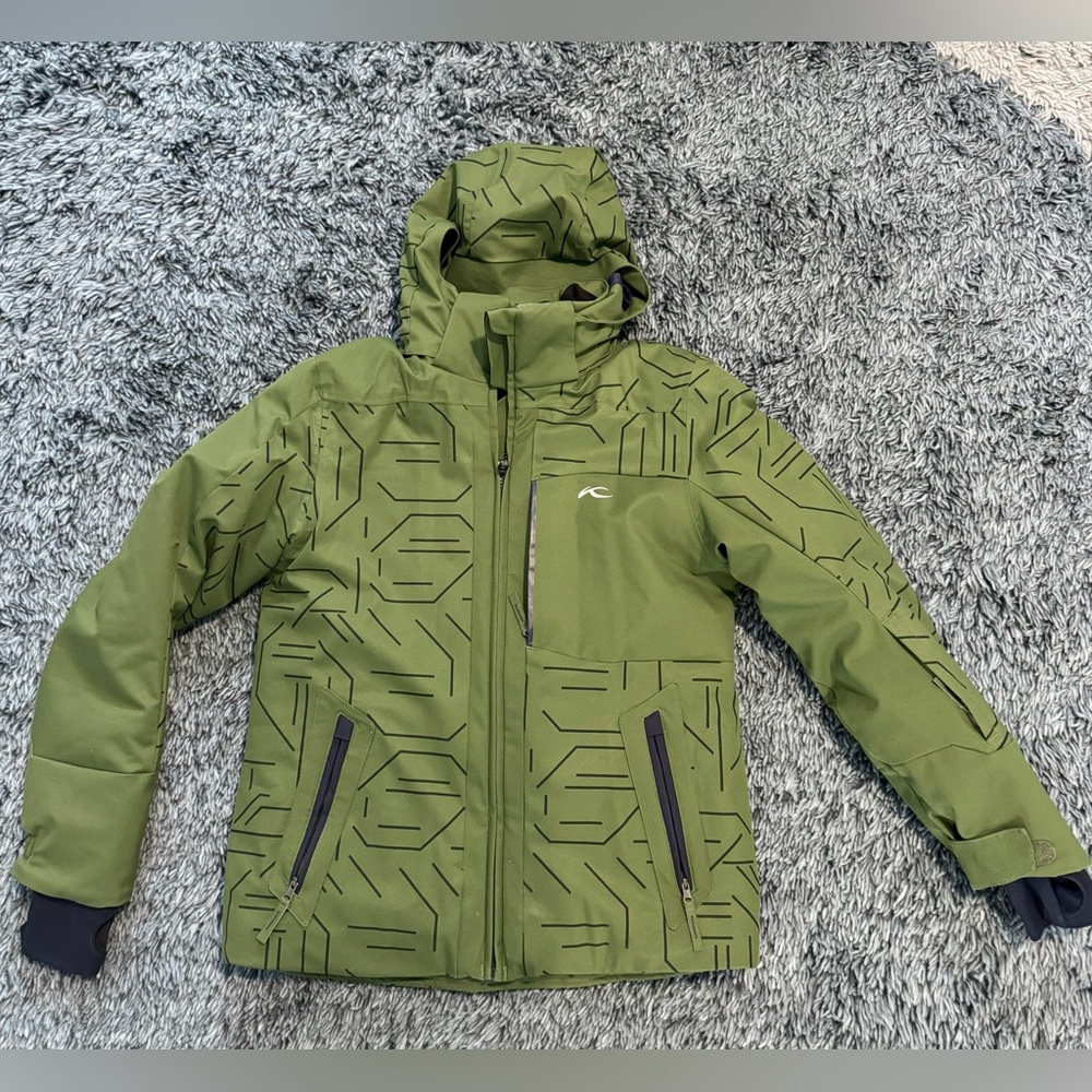 KJUS Boys FRX Insulated Ski Jacket - Size 152 (US 12) - Pesto/Atlanta Blue